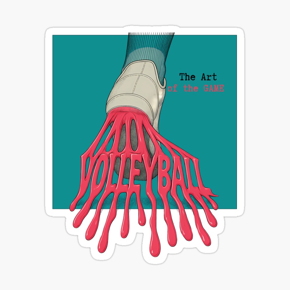 Funny Volleyball Design. Game-ready. Sticker