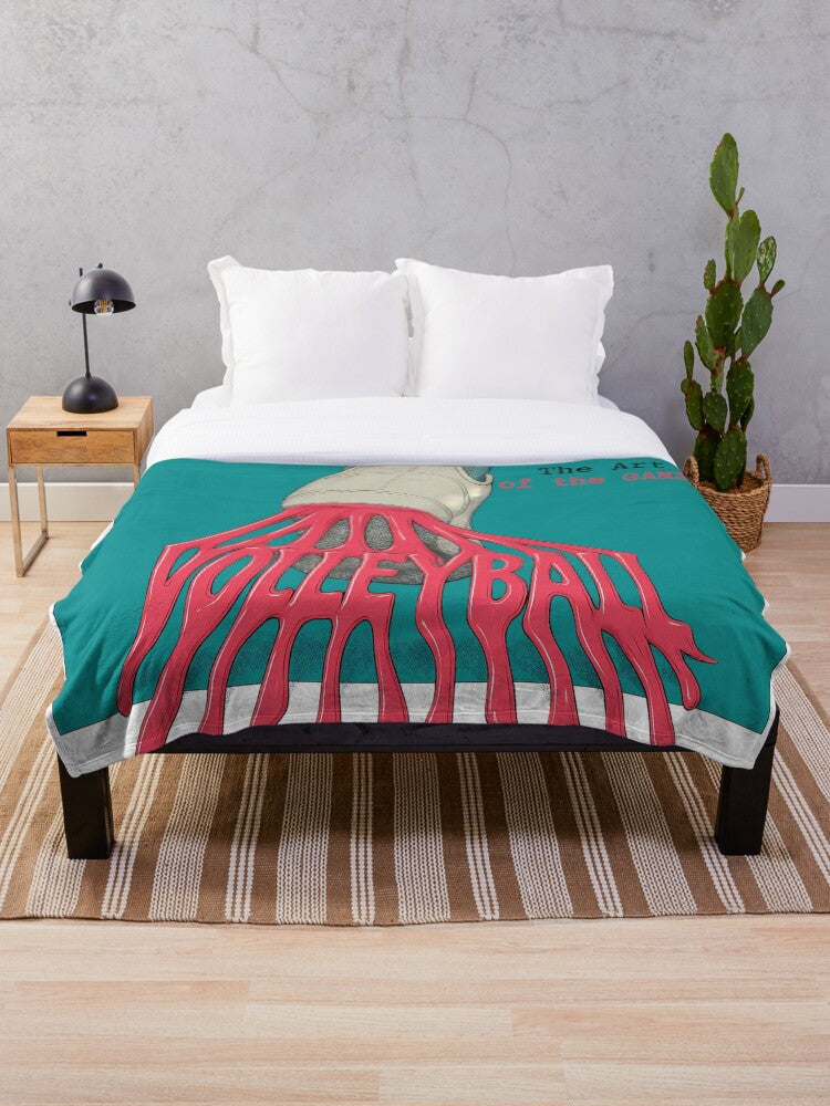Funny Volleyball Design. Game-ready. Throw Blanket