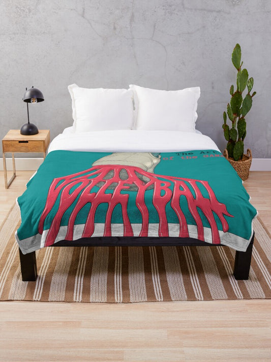 Funny Volleyball Design. Game-ready. Throw Blanket