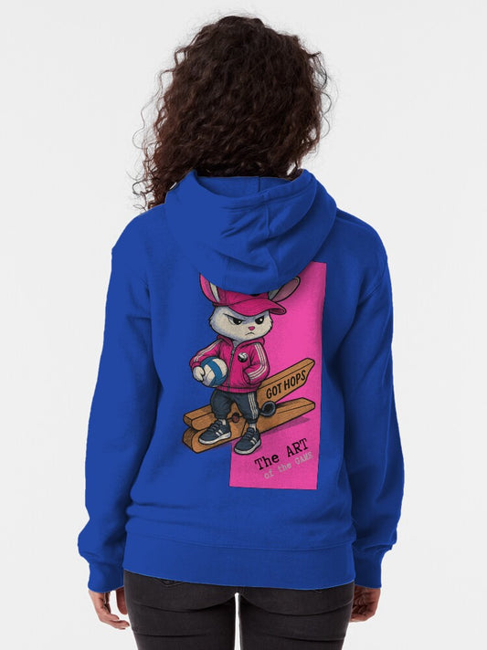 Plays well with Rabbits. Funny Volleyball Design. Zipped Hoodie